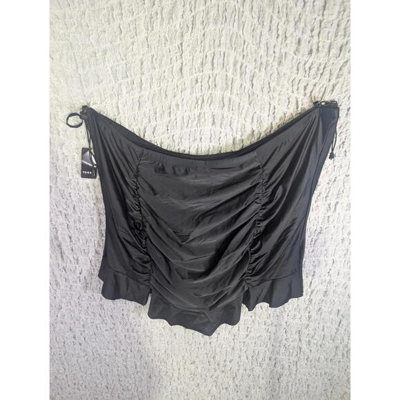 Torrid WOMENS SIZE 6 6X Swim Skirt Ruffle Ruched Black Mermaid‎ - Picture 7 of 7